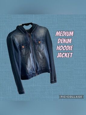M hoodie denim jacket​